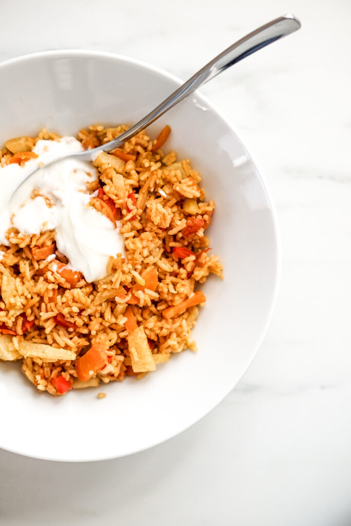 schnelle und einfache Reispfanne clean eating gesund