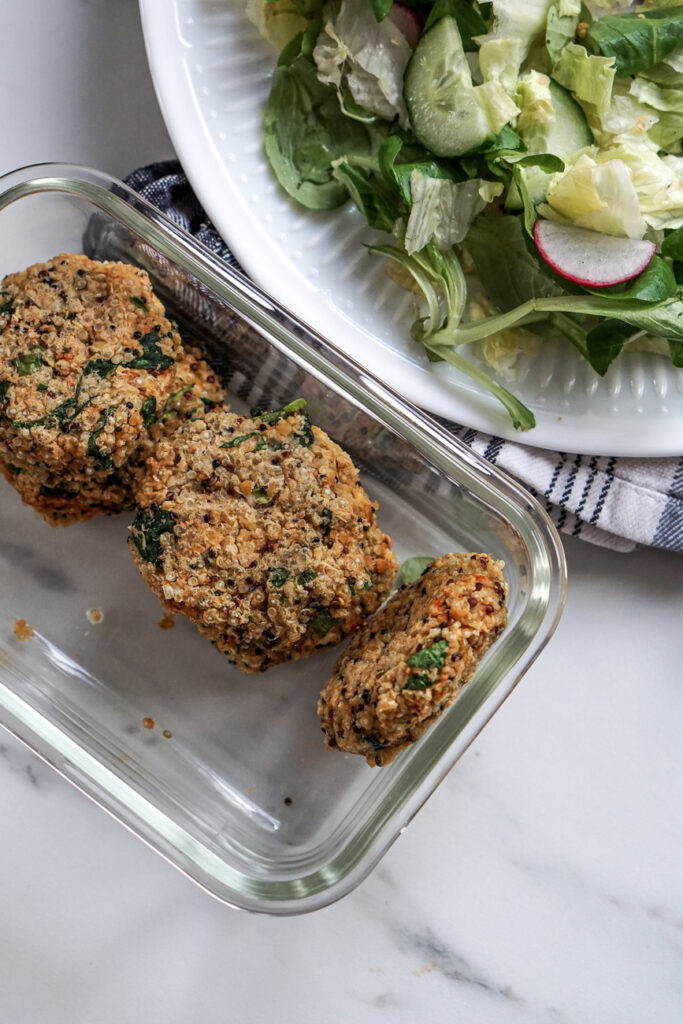 Spinat Quinoa Patties Bällchen