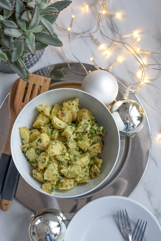 Kartoffelsalat gesund weihnachten ohne Mayonnaise