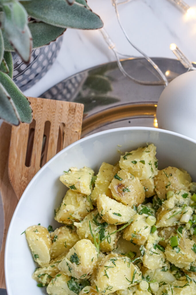 Kartoffelsalat gesund weihnachten ohne Mayonnaise