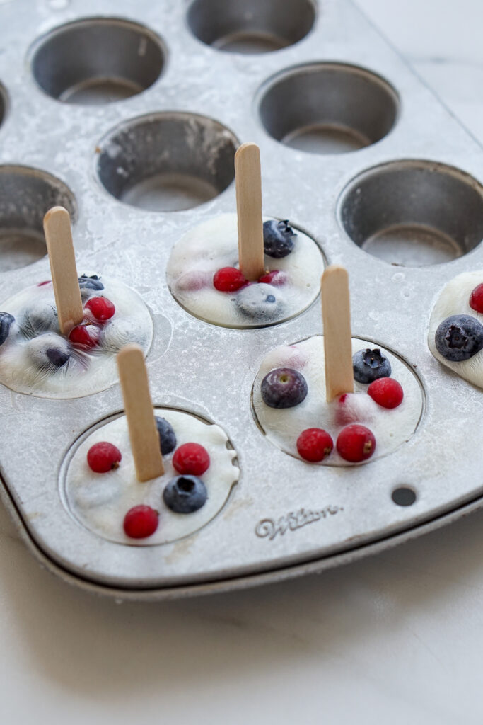 gesundes eis Joghurt Beeren Cups am Stil